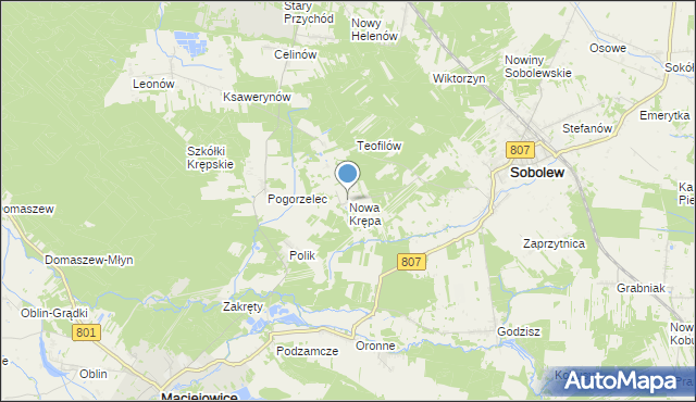 mapa Nowa Krępa, Nowa Krępa na mapie Targeo